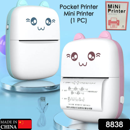 8838 Pocket Mini Printer Mobile Phone Bluetooth Connection Wireless
