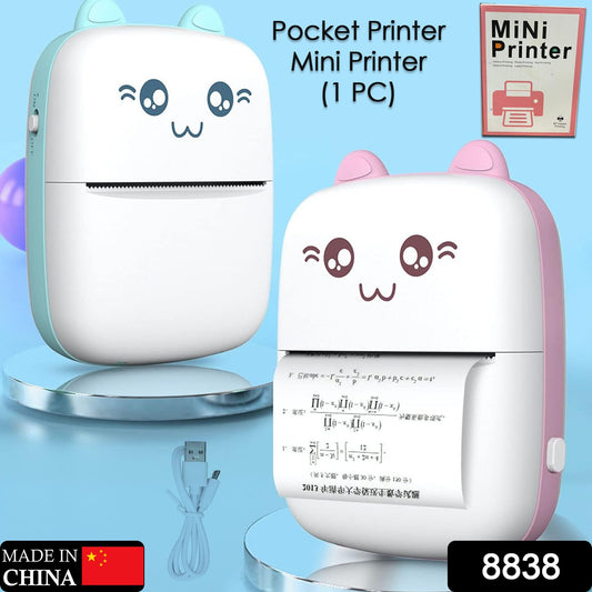 8838 Pocket Mini Printer Mobile Phone Bluetooth Connection Wireless