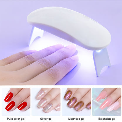 Mini Portable Uv Led Nail Lamp For Gel Nail Polish Curing (1 Pc)