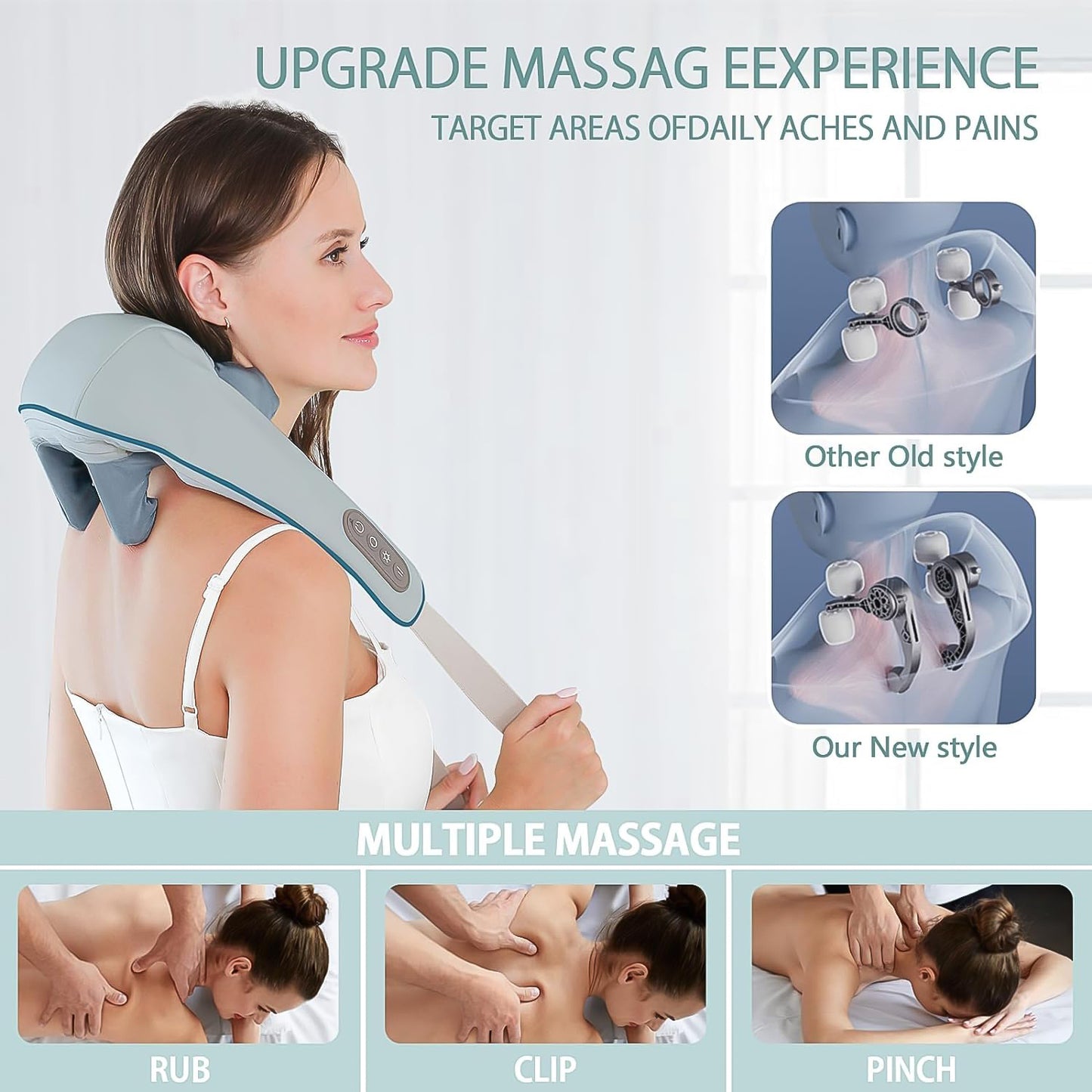 Neck  Shoulder Massagers With Heat Electric Rechargeable